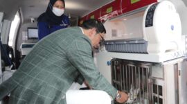 Bersamaan dengan penyerahan apresiasi dari Insan Peternakan Jabar kepada Pemda Provinsi Jawa Barat , Gubernur Ridwan Kamil meluncurkan Mobil Pelayanan Veteriner (Moyanvet) untuk membantu para peternak dalam pelayanan kesehatan hewan di wilayah terpencil. Sabtu (31/12/2022).