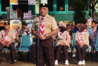 Saeful Bachri, S.H., M.A.P membuka acara “Lomba Pramuka Pramuka”, yang diadakan oleh Basis SMP Al Qonaah di Kampus SMP Al Qonaah Jelekong Kecamatan Baleendah Kabupaten Bandung, Minggu (21/2023). Foto Buang Hartono.