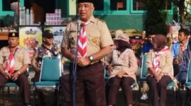 Saeful Bachri, S.H., M.A.P membuka acara “Lomba Pramuka Pramuka”, yang diadakan oleh Basis SMP Al Qonaah di Kampus SMP Al Qonaah Jelekong Kecamatan Baleendah Kabupaten Bandung, Minggu (21/2023). Foto Buang Hartono.