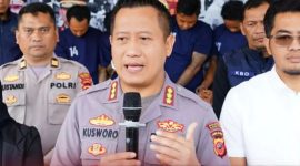 Kapolresta Bandung Kombes Pol Kusworo Wobowo saat menggelar konferensi pers di Mapolresta Bandung. Selasa, 22 Agustus 2023.