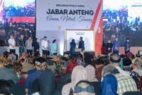 Deklarasi Damai Jawa Barat Aman, Netral, Tenang (Jabar Anteng) di Gedung Merdeka, Sabtu 18 November 2023.