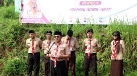 H.M Irwan DJ (Dispora ) saat membuka Gladian Pimpinan Satuan (DIANPINSAT) tingkat Pramuka Penegak dan Pramuka Pandega se - Kabupaten. Kamis (13/6/2024) foto - Ka Dadi.