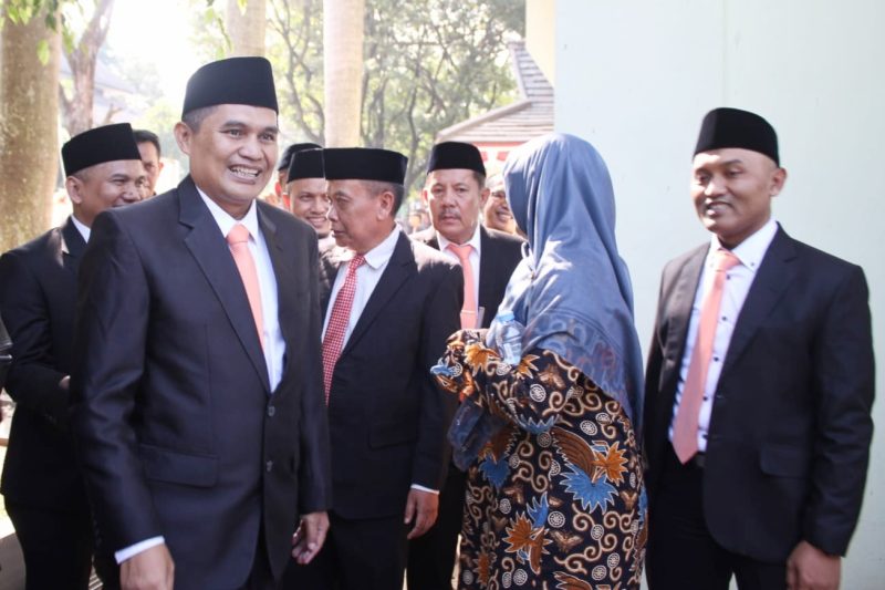 H.Gun Gun Gunawan. S.Si., M.Si siap mundur dan melepaskan jabatannya sebagai anggota DPRD untuk maju di Pilkada Kabupaten Bandung mendampingi Sahrul Gunawan. Soreang . Senin (26/8/2024) foto Fikri-IBN