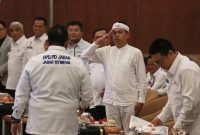 Partai Demokrat menggelar rapat kerja daerah dan konsolidasi pemenangan pemilihan gubernur Jabar 2024, Rabu (9/10/2024) di Hotel Grand Preanger, Jalan Asia Afrika, Kota Bandung. Rakerda dan konsolidasi ini dihadiri langsung oleh pasangan calon nomor urut 4, Dedi Mulyadi dan Erwan Setiawan. 