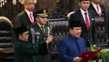 Prabowo Subianto saat melakukan ucap janji sebagai presiden Republik Indonesia 2024-2029