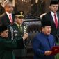 Prabowo Subianto saat melakukan ucap janji sebagai presiden Republik Indonesia 2024-2029