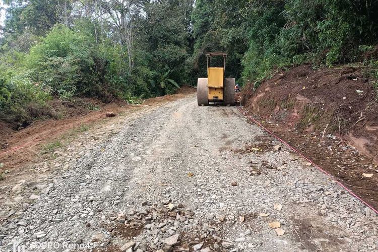 Bupati Bandung Dadang Supriatna saat mengecek ruas jalan yang berbatasan dengan Kabupaten Cianjur, tepatnya wilayah di Kecamatan Pasirjambu, Kabupaten Bandung, Jawa Barat, Kamis (14/8/2025)(Dokumen Humas Pemkab)