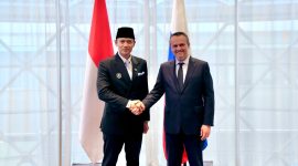 Menteri Koordinator Bidang Infrastruktur dan Pembangunan Kewilayahan Agus Harimurti Yudhoyono (AHY) melakukan pertemuan dengan Menteri Transportasi Federasi Rusia Andrey Nikitin di Moskow, Senin (1/6/2026)