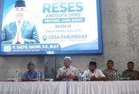 Pelaksanaan Reses III Tahun Anggaran 2025-2026 Anggota DPRD Provinsi Jawa Barat H. Saeful Bachri. S.H., M.A.P di Aula Desa Panundaan Kecamatan Ciwidey Kabupaten Bandung. Jumat919/6/2026)
