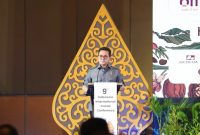 Menteri Perdagangan (Mendag) Budi Santoso memberikan pidato kunci dalam acara konferensi kakao internasional The 9th Indonesia International Cocoa Conference (IICC), Yogyakarta, Kamis (23/7/2026) - (Foto ANTARA) 