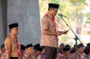 Kak Dadang Supriatna selaku Mabicab Gerakan Pramuka Kabupaten Bandung pada HUT Paramuka ke-65 Tingkat KAbupaten Bandung. Soreang, Senin (24/08/2026)