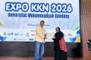 Entrepreneur muda Boni Anggara menghadiri Expo KKN UMB 2026 yang digelar Universitas Muhammadiyah Bandung (UMB), Senin (28/9/2026). 