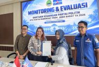 Bakesbangpol Jabar Evaluasi Bantuan Keuangan Parpol, Demokrat Jabar Tegaskan Komitmen Transparansi. Arcamanik, Senin (6/10/2026). 