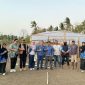 Tim PMKI ITB Jeneponto bersama masyarakat dan mitra di depan rumah garam tunnel di Kelurahan Pallengu, Kecamatan Bangkala, Kabupaten Jeneponto.