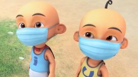 Upin dan Ipin selalu kencang menyuarakan kabut asap di Malaysia akibat kebakaran hutan di Indonesia yang tak kunjung berakhir. (Les' Copaque)